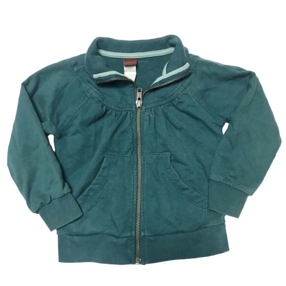 Tea Collection French Terry Mock Zip Jacket Size 2 - Picture 1 of 8